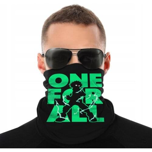One For All Deku Scarves Neck Face Mask Halloween Neck Gaiter my hero academia Neck Bandanas Polyester Headwear Biking Hiking