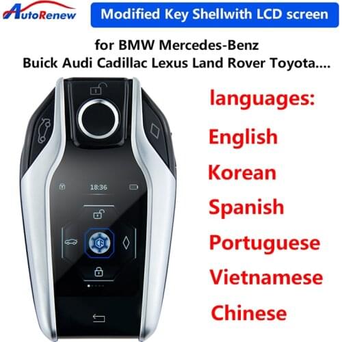 Okeytech Korean/Portuguese/Spanish Modified Universal Boutique Smart Remote Car Key LCD Screen For BMW Benz Audi Toyota Honda