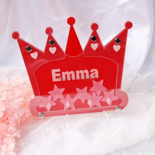 Personlised Reward Chart Jar- Princess Crown Shape. Comes Complete With Jar And Stars