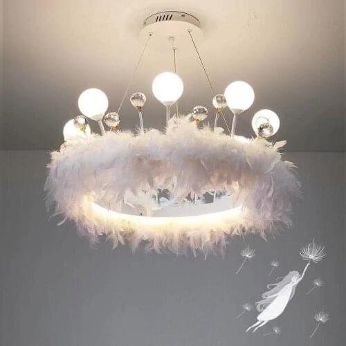 Postmodern Simple Light Luxury Living Room Lamp Creative Personality Romantic Warm Childrens Room Crystal Crown Lamp