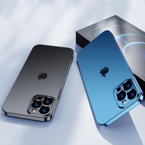 Luxury Plating Square Frame Transparent Matte Phone Case For iPhone 12 11 Pro Max Mini X XR XS 7 8 Plus SE2 Soft Silicone Cover