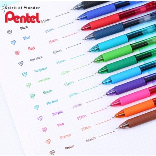 12Pcs/12 Colors Japan Pentel BLN-105 gel pen Needle Tube Type Press Color Pen 0.5mm Smooth And Quick-Drying
