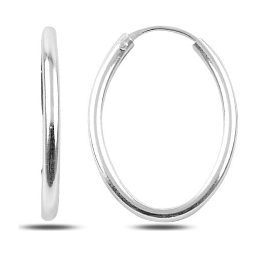 Silver 925 Sterling 15x25mm Oval Ring Earrings