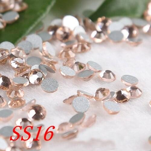 Champagne colour SS16 1440pcs Glass Rhinestones nail art non hotfix flatback rhinestones strass mobile beauty veg