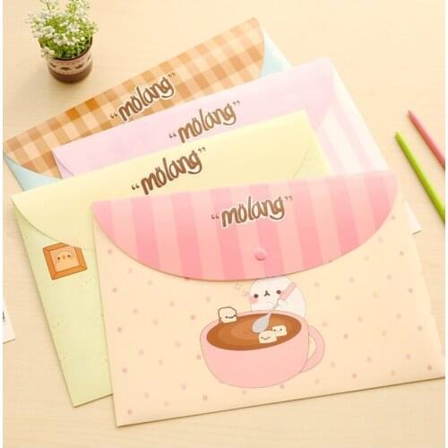 New Korean style Rabbit A4 File Bag Kawaii animal Document Organizer Storage bag Office School Supplies Stationery kids gift