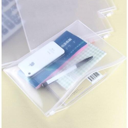 Wedding Decoration 12pcs/lot-documentss Drawstring Bag Custom Frosted Waterproof Zipper Transparent File A4 / B5 A5 A6 Ticket