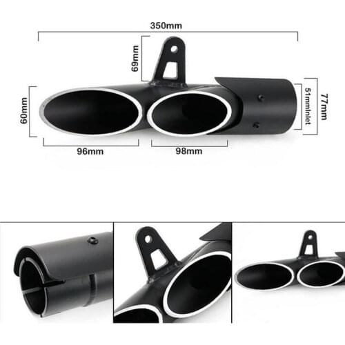 Universal Modified Left And Right Side Motorcycle Exhaust Muffler Pipe Dual Outlet Exhaust For R1 R6 R15 FZ1 MT09 ATV