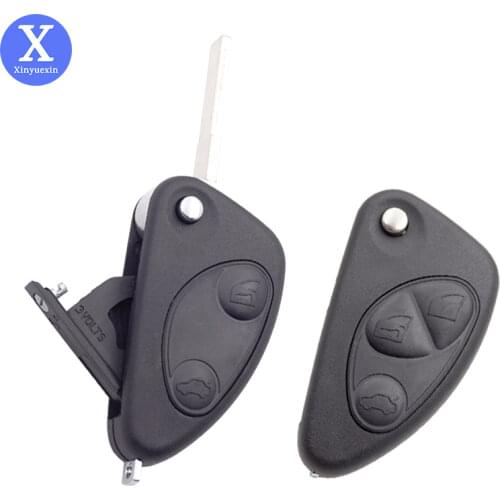 Xinyuexin New Style Replacement Remote Car Key Shell for Alfa Romeo 147 156 166 GT 2 3 Buttons Uncut Blade Blank Key Case Shell