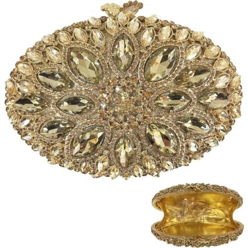 XIYUAN Evening Bag Gold/Black Crystal Women Clutch Party Bag Luxury Rhinestone Lady Clutches Banquet Purse Female Handbags