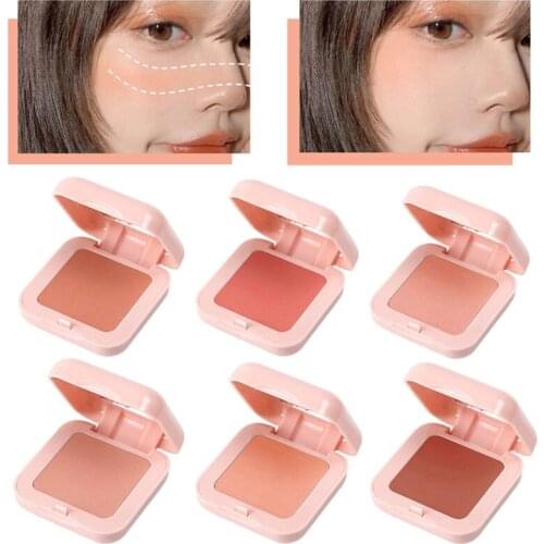 1pcs Matte Orange Fruit Blush Shimmer Waterproof Lasting Brighten Easy To Use Cute Natural Facial Makeup Blush Palette Cosmetics