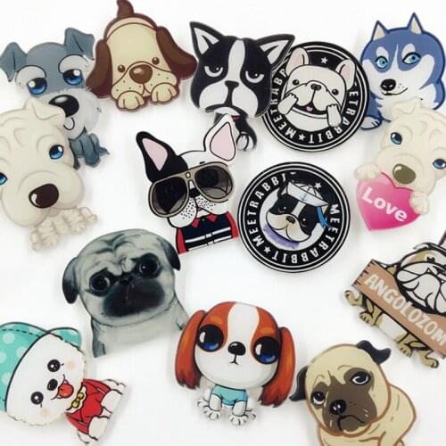 100 Pieces/Lot Dog Brooches Lapel Pin Animal Pet Badges Love Corgi Husky French Bulldog Pug Label Icons Backpack Clothes Jewelry