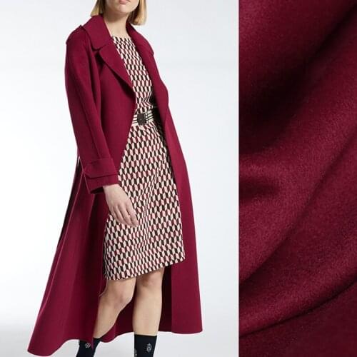 146CM Wide 800G/M Weight Thick Double-faced Solid Color Beige Blue Wool Cashmere Fabric for Autumn Winter Jacket Overcoat DE899