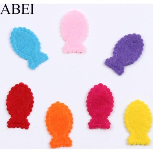 200pcs mini Fish Patches Cartoon Animal Felt Pads Accessory Felt Fabric pads Patche For Scrapbooking Card Craft DIY Material