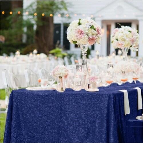 22 colors 225cmX330cm Glitter Navy Blue Sequin Tablecloth 90x132 inch Wedding Tablecloth Decoration Rectangle Sequin Table cloth