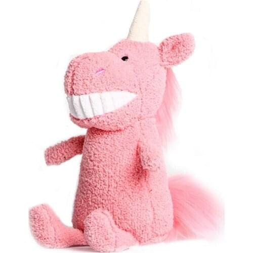 30 cm unicorn Smile With Big Bamboo Charcoal Teeth Rabbit Smile tooth plush toy Dog monkey pig Dinosaur Toy Animal Toy peluche