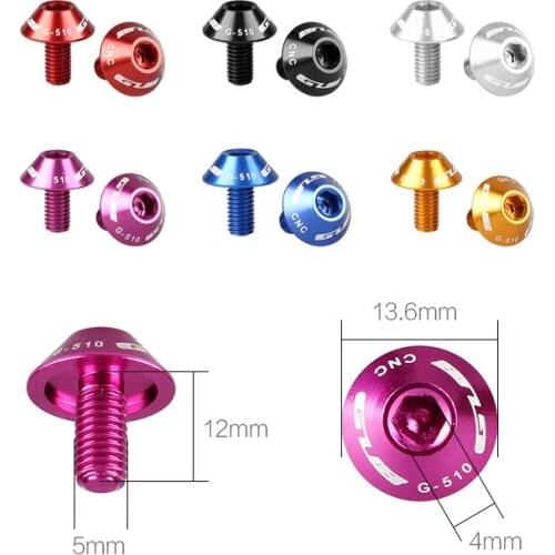 4pcs GUB G-510 Bicycle Water Bottle Cage Bolts CNC 7075 Aluminum Alloy M5*12mm Screws For Bike Bottle Holder Bracket Rack kettle