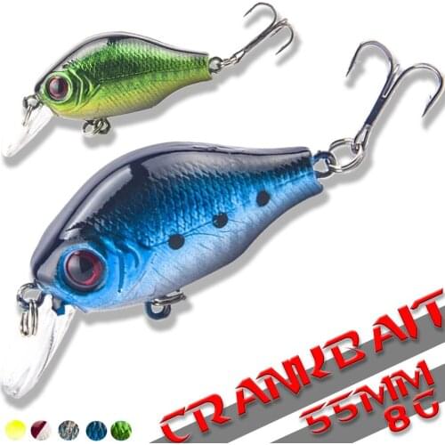 5PCS/Lot 5.5cm 8g Swim Fish Fishing Lure Artificial Hard Crank Bait topwater Wobbler Japan Mini Fishing Crankbait lure HQ008