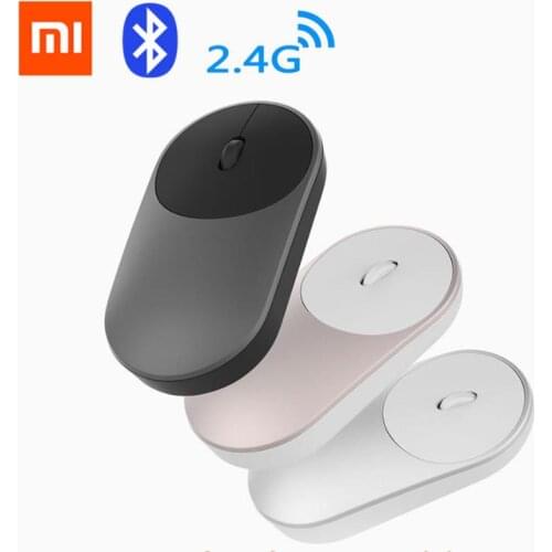 Xiaomi Wireless Mouse Portable Bluetooth 4.0 Aluminium Alloy ABS Material Gaming Mouse RF 2.4GHz Dual Mode Connect Mi 1200DPI