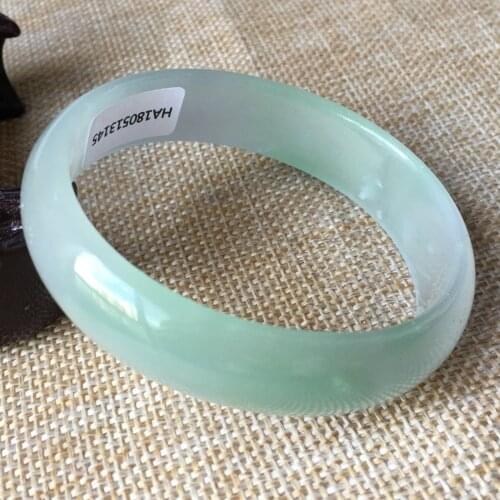 55*49mm Certified (Grade A)100% Natural Lavender stoneite Bracelet Bangle 13145