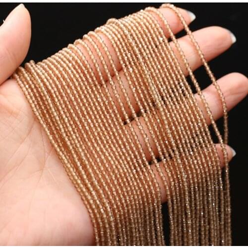 Beads 2mm Natural Semi-Precious Stones Spinel Coffee-Color Loose Bead for Women Jewelry Making DIY Bracelet Necklace 38cm