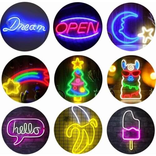 Decoration Atmosphere Home Party Art Bar Wedding Neon Light USB Powered Wall Hanging Word Sign LED Wandschild Party Holiday Bar