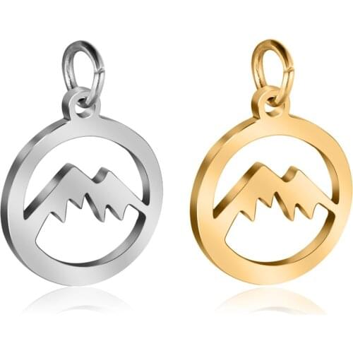 5Pcs/Lot 100% Stainless Steel Mountain Connectors Charms DIY For Necklace Bracelet Jewelry Making Pendants Wholesales
