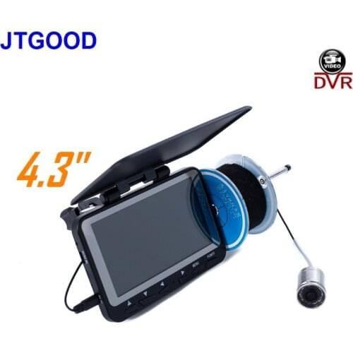 JTGOOD HD 1000TVL Underwater Fish Finder Video Camera for Fishing 4.3"Monitor 8 Infrared IR LED Fishfinder Ocean Fish Camera