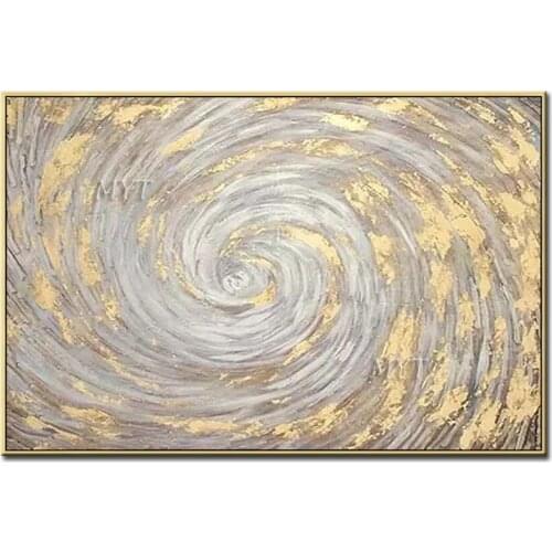 High Quality A Swirl Of Gold And Gray Oil Painting Handpainted Beautiful Modern Paintings Wall Art On Canvas Home Decor Picture