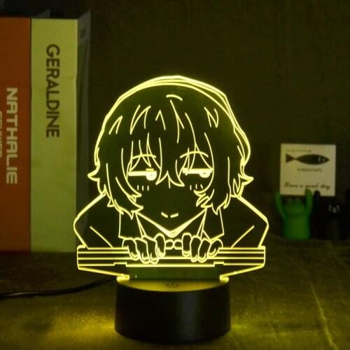 Room Desk Lamp 3D Bedside LED Bluetooth Night Light Bungo Stray Dog Nightlight Multi-Color Atmosphere Decor APP Control Kid Gift
