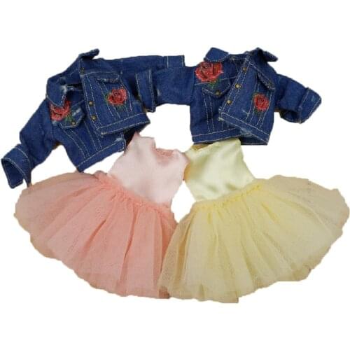 ICY DBS Blyth Doll DBS 1/6 bjd Clothes Cute yarn skirt denim two colors wild for 30cm doll toys
