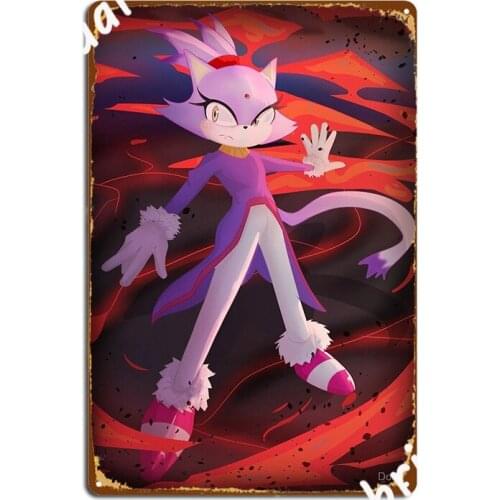 Blaze The Cat Metal Sign Cinema Living Room Club Bar Custom Poster Tin Sign Poster