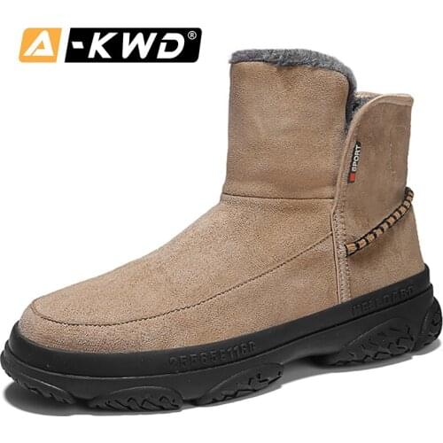 Men Snow Boots Warm Winter Boots for Men Slip-on Work Shoes Botas Nieve Hombre High Top Mens Boot Waterproof Sneakers Men Shoes