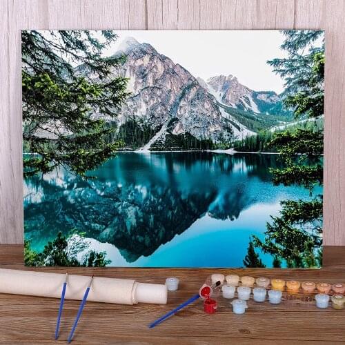 Nature Landscape Painting By Numbers Package Acrylic Paints 50*70 Canvas Pictures Wall Decoration For Children Wall Handiwork