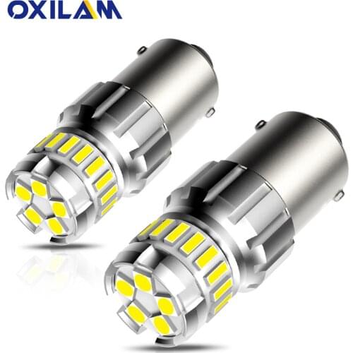 OXILAM 2x BA15S P21W 1156 LED Canbus Bulb 1157 P27/7W BAY15D Car Reverse Light 7440 W21W W21/5W 7443 No Hyper Flash Signal Lamps