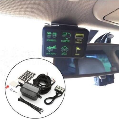 12V Marine Car Truck RV Boat 6 Gang Green LED Rocket Switch Panel