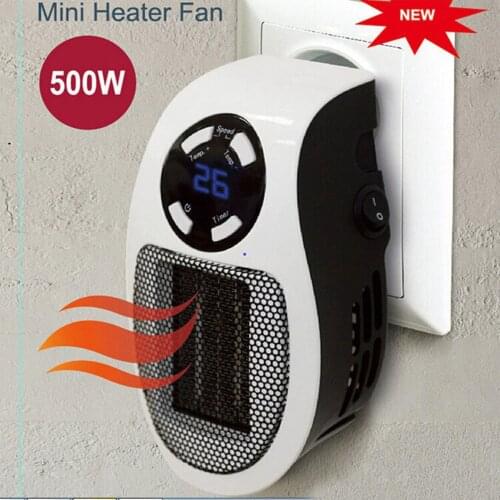 500W Portable Electric Heater Fan Convenient Heating Stove Wall Radiator Warmer Machine With Remote control Fast Heat Thermostat