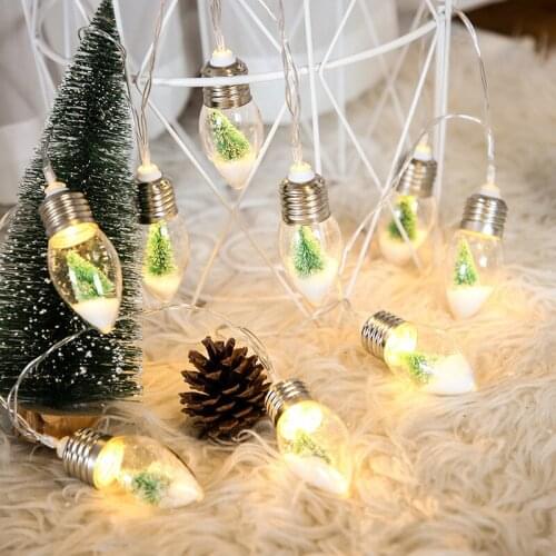 Christmas tree battery box decoration lamp LED indoor decoration lamp string ins girl heart photo props with snow bulb string