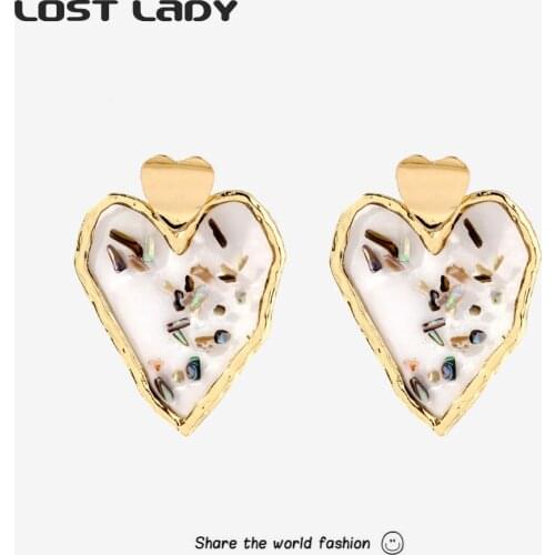Lost Lady New Korean Statement Dangle Earrings For Women Trendy Geometric Stud Earrings Female Jewelry Party Wholesale