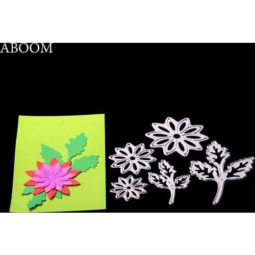 ABOOM Fresh Flower Tree Pattern Metal Carbon Steel Cutting Dies Embossing Folder Custom Paper Card Die Cut Template For Festival