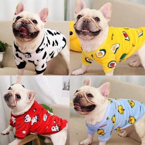 Pet Dog Pajamas Fashion French Bulldog Pajamas Warm Color Pattern Dog Clothes Pet Dog Clothes Puppy Dog Pugs Puppy Clothes