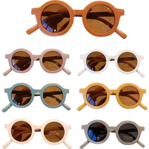 Retro Sunglasses UV Protection Thick Frame Round Kids Eyewear Safe And Non-toxic Durable Frames Retro Sunglasses Protect Eyes