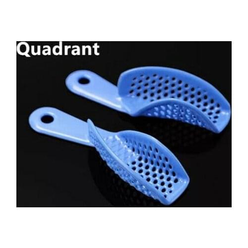 Dental Plastic-Steel Denture Model Materials Dental Impression Trays Blue Quadrant Tray Upper&Lower