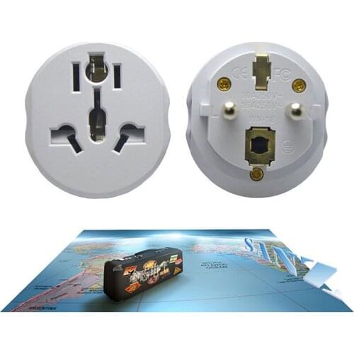 Universal EU Plug Converter EU Adapter 2 Round Pin Socket AU US UK CN To EU Wall Socket AC 16A 250V Travel Adapter High Quality