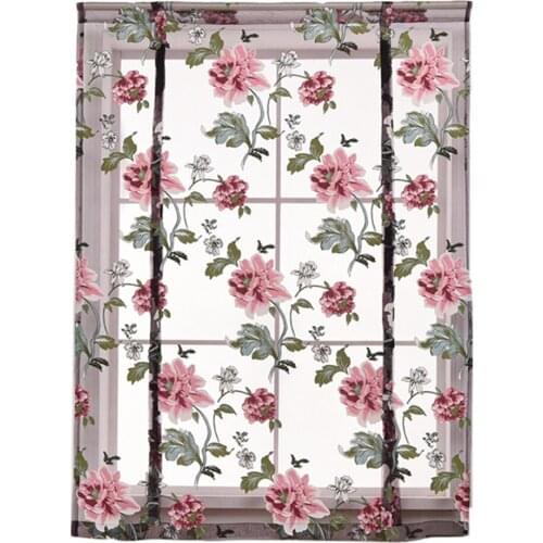 Available Roman Peony Flower Curtain Curtains Drapes Fabric Window Blinds
