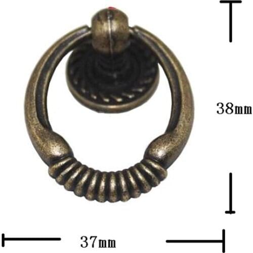 Vintage Alloy Cabinet Handles Furniture Knobs Kitchen Drawer Cupboard Ring Pull Handles Furniture Fittings,Bronze Tone,1PC