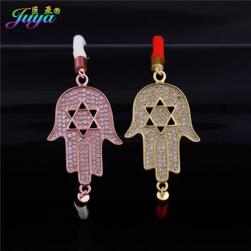 Star Of David Jewelry Micro Pave Zircon Gold//Rose Gold Hamsa Hand Of Fatima Charm Bracelets For Women Men Fashion Jewelry