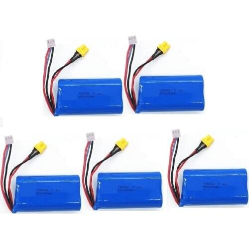 1-5pcs 7.4V 2000mAh 18650 2S Lipo Battery XT30 plug for HUINA 580 550 582 583 1580 1583 1580-005 RC toys cars trucks accessory