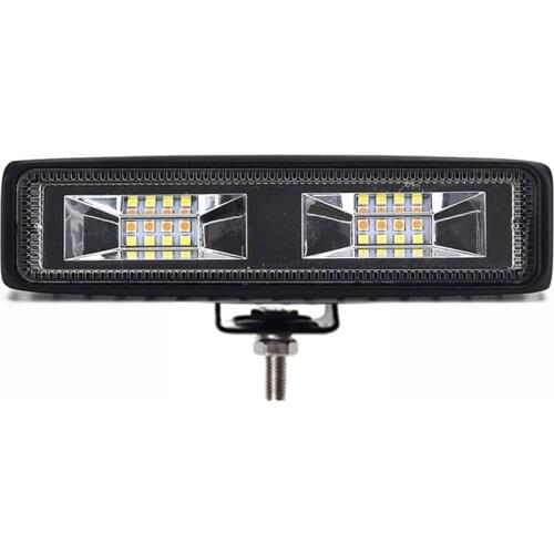 6" 16 LED 48W Work Light Flood Beam Bar Car SUV OffRoad Driving Fog Lamps Flasher Dual Colors Amber& White Waterproof 1Piece