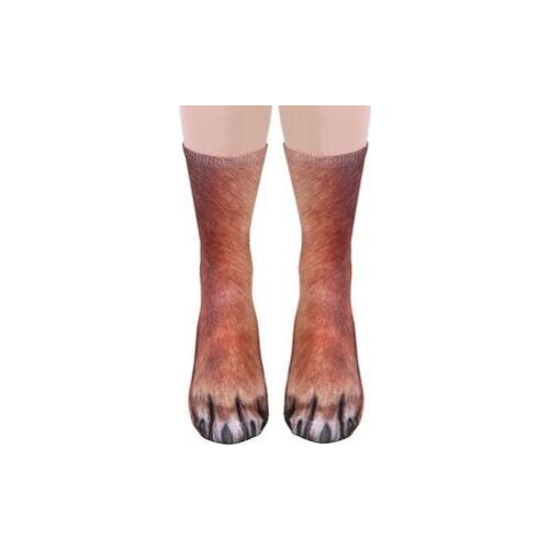 100pairs/lot fedex fast european style New 3D Print Adult Animal Paw Socks Unisex Crew Cat woman man fashion animal socks