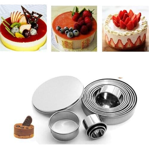 12Pcs Round Shape Cutting Cookie Molds Stainless Steel Mousse Cake Ring Baking Biscuit Donuts Cutter Cake Decorating Tools ZXH